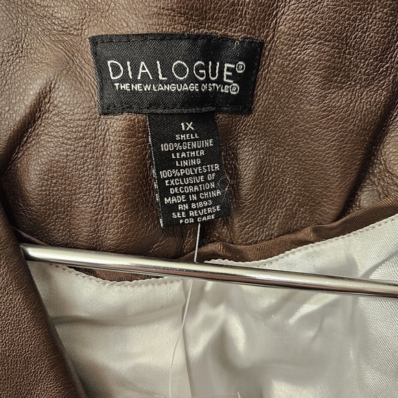 NWT - Leather Dialogue Brown Jacket - Size 1X - Picture 2 of 9